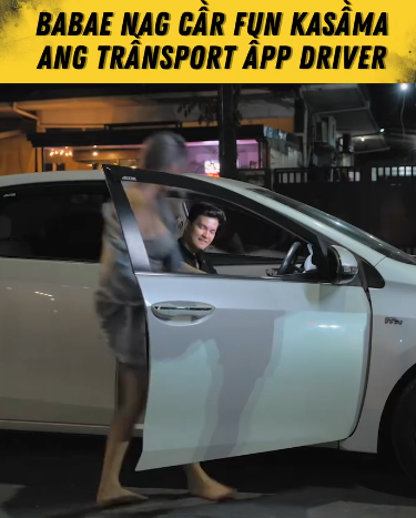 H3009006 Babae nag car fun kasama ang transport app driver #tbonproduction #tb